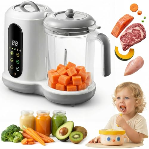 Multifunctional Baby Food Processor and Steamer – Preset Modes for Easy Cooking, Touch Screen Operation, BPA-Free, Tailored for Homemade Baby Food