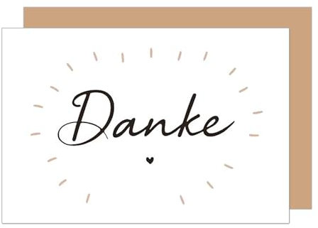 Edition Seidel Premium Glückwunschkarte mit Umschlag. Dankeskarte Grußkarte Billet Danke Danksagung Dankeschön Mann Frau Freund Freundin Herz (D149 SW025)