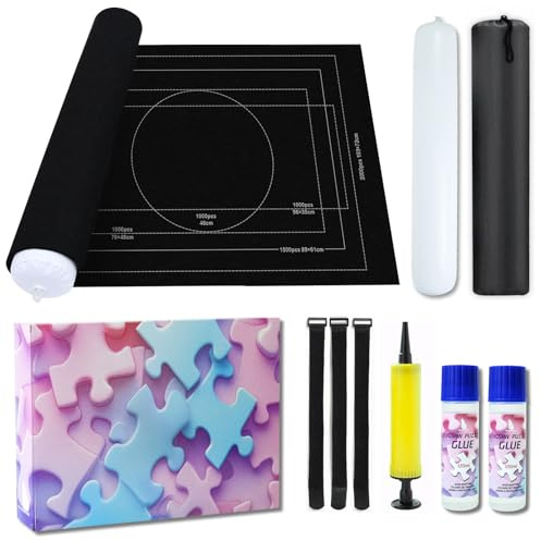 Beanewone Puzzlematte, Puzzlematte 2000 Teile bietet Platz für 1000 bis 2000, enthält 2 x 120 ml Puzzle Kleber, Lose Puzzleteile einfach aufbewahren, Sie ist EIN praktisches Geschenk für Puzzle-Fans