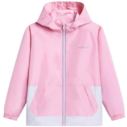 BuyiRen Vestes de pluie imperméables à capuche pour enfants, manteau léger doublé en maille pour filles et garçons, 5 à 16 ans