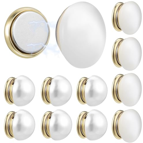 SUPVOX Lot de 12 Boutons Magnétiques Décoratifs Perles Blanches et Œil de Chat Poids pour Voile Épingles Magnétiques pour Hijab et Vêtements Délicats Accessoires Pratiques pour