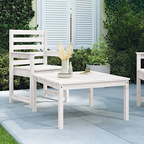 VIHHQGC Sturdy Garden Lounge Table with Stable Tabletop, Solid Pine Wood Outdoor Dining Table for Patio, Elegant Wooden for Garden and Terrace, Rustic Pine Wood Furniture for Outdoor