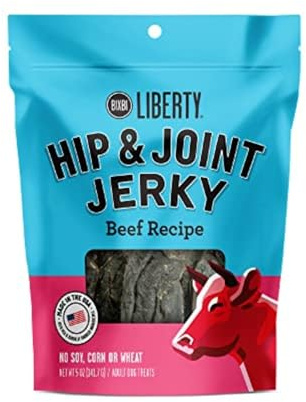 BIXBI Liberty Functional Healthy Hip And Joint Dog Jerky Treats, Beef Recipe, 5 Ounce