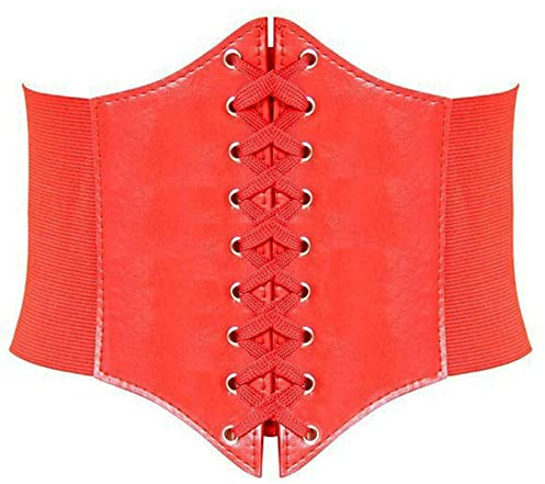 HANERDUN Cinturones Ancho para Mujer Cintura Elástica Ancha Correa de Piel con Cordones Corsé Cinturón retro Cinch Cuatro Tamaños