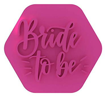 LissieLou Timbro per biscotti con scritta Bride to Be Bold Style, per addio al nubilato, addio al nubilato, glassa fondente, colore rosa chiaro