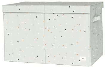 3 Sprouts Spielzeugkiste mit Deckel – Aufbewahrungsbox für Kinderzimmer, Spielzeugtruhe und Spielzeugbox für Kinder - Terrazzo Grün