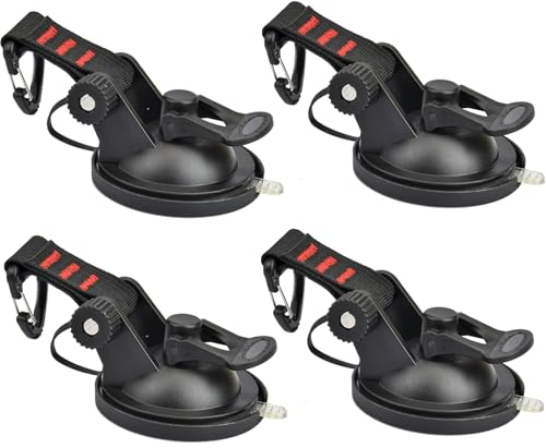 4 Piezas Ventosas para Cristal Coche Anclaje de Ventosa Resistentes Multifunción Ventosas con Gancho Ventosas Fuertes Ventosas Furgoneta Camper con Guardapolvo para Camping Coche Carpas Toldo