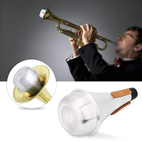 Sourdine de Trompette, Bande de Liège de Silencieux de Pratique en Aluminium, Sourdine Légère de Pratique D'instrument de Musique pour le Jazz, les Débutants et les étudiants