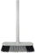 HOMESHOPA Indoor Broom Soft Bristle Sweeping Brush with Handle, Silver Long Handled Floor Scrubbing Brush Broom for Kitchen, Bathroom, Household Cleaning