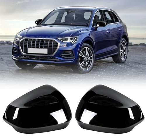 Tapa de la Cubierta del Espejo Reemplazar para Audi Q2 2017-2024 / Q3 2019-2024, Cubierta del Espejo Tapas de Espejo Retrovisor, Tapa de Espejo Retrovisor Automático (Negro)