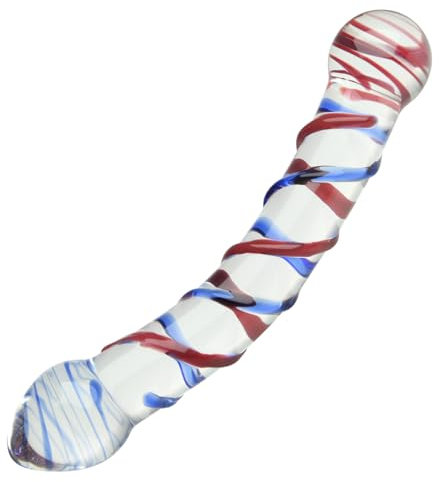 Roluck Doppeldildo Glasdildo Mit Double Headed G-Punkt P-Punkt Stimulation Buttplug Anal Dildo Kristall Sexspielzeug für Frauen und Männer