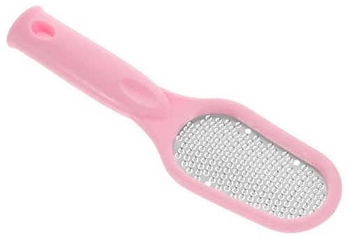 MUSISALY Lima per Piedi Portatile in Acciaio Inox, Rimozione Calli e Pelle Morta, Pedana Massaggiante per Pedicure Domestica, Strumento Esfoliante Leggero e Resistente, Colore Rosa