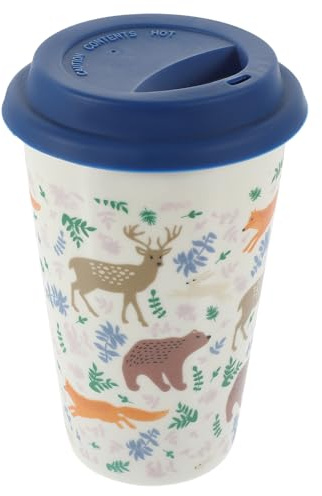 Milisten Taza de Cerámica Navideña sin Asa 350 Ml para Café y Té con Tapa y Cuchara, Taza para Beber en Fiestas de Navidad, Obsequio Temático para Hogar y Oficina Color Color Aleatorio