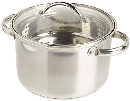 Norpro 4-Quart Steamer Cooker, 3 Piece Set, Stainless Steel