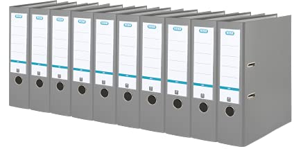 Elba Ordner A4, Smart Pro, 8 cm breit, Kunststoff außen, grau, 10 Stück