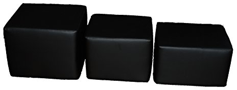 Lederkonzept Bandscheibenwürfel Stufenlagerungswürfel - Schwarzes Kunstleder - Größe wählbar