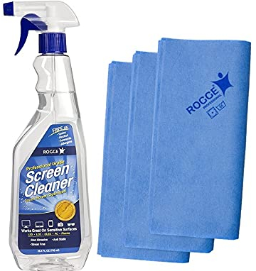 ROGGE DUO-Clean Professional Original, 750ml Bildschirmreiniger inkl. 3 x Prof. Microfasertücher 38x40 cm.
