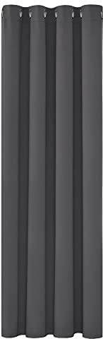 Deconovo Ring Top Blackout Curtain, Home Decorative Super Soft Eyelet Window Curtain for living Room, 52x 63, Dark Grey, 1 PANEL
