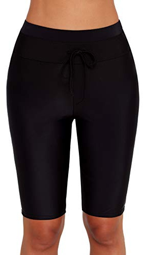 ECUPPER Womens Swimming Leggings Shorts Knee Length Capris Swimsuit Pant Plus Size Swim Bottoms