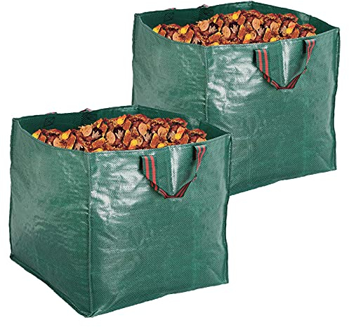 Artillen Garden Bags,Reusable Yard Leaf Bag 71 Gallon Heavy Duty Gardening Lawn Pool Waste Collector Container 270L Gartenmüllbeutel (2 stück 270L)