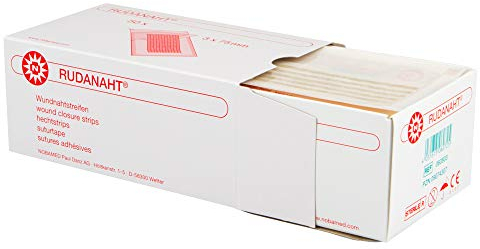 RUDANAHT Wundnahtstreifen steril hautfarben Packung à 50 Steril-Sets, Ausführung:Steril-Set à 5 Streifen 3 mm x 75 mm