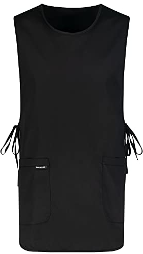 PALLTEX Ampato Blouse de Travail Femme de Menage Tablier Femme de Menage Hôtellerie, Ecole, Primeur, Peintre, Cuisine (Noir)