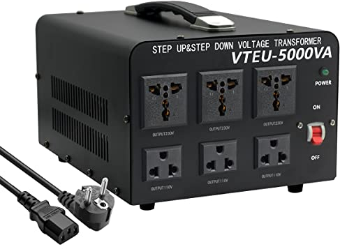 Yinleader - Convertisseur de tension - Transformateur toroïdal - 5 000 VA - 5 000 W - Conversion de 110 V à 230 V/230 V à 110 V