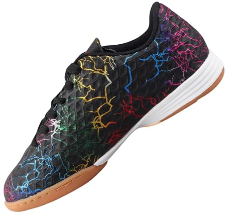 Vizari Zodiac Junior Indoor Soccer Shoes | Synthetic Indoor Football Shoes with Rubber Sole | Durable and Machine Washable for Youth | Ideal for Indoor Soccer and Futsal Black