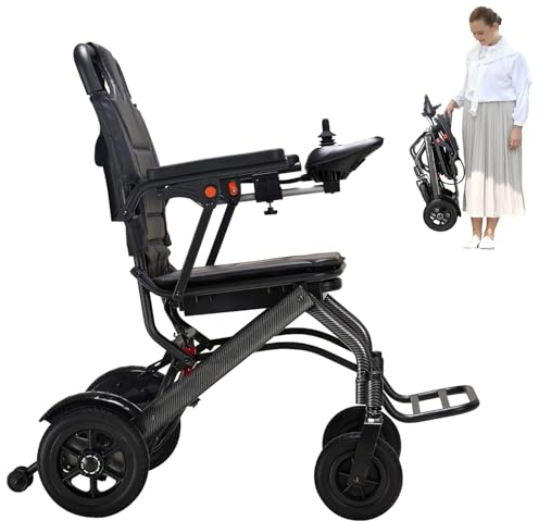 Rollstuhl Elektrisch Faltbar Für Erwachsene Und Senioren, Leichter Rollstühle (14Kg), 12-Meilen-Reichweite, 17,7-Zoll-Breitensitz Be, All Terrain -Elektrorollstuhl Für Drinnen Und Auf Reisen,20A