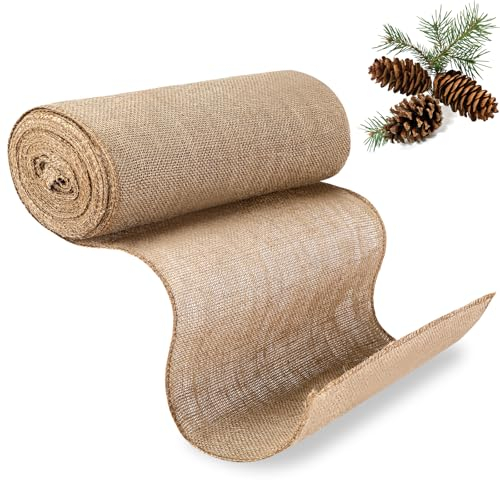 Jute Table Runner Roll Jute 30 cm x 10 m Tischläufer Hergestellt aus 100% natürlichem Leinen Jute Stoff für Tisch und Hochzeit Dekoration Rustikale Tisch Dekoration
