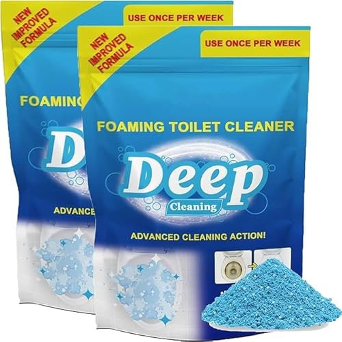 Detergente per WC, 2024 in schiuma, potente detergente per WC in schiuma, potente detergente per WC, polvere miracolosa ad attivazione automatica per la pulizia profonda del WC (2 pezzi)