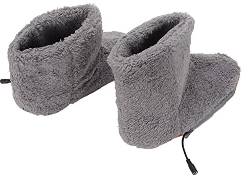 Masyrt Scaldapiedi Riscaldato con Ricarica USB, Scarpe Riscaldanti Elettriche Morbide e Rilassanti per Il Comfort Invernale Freddo, Stivaletti Riscaldanti Elettrici (Grigio)