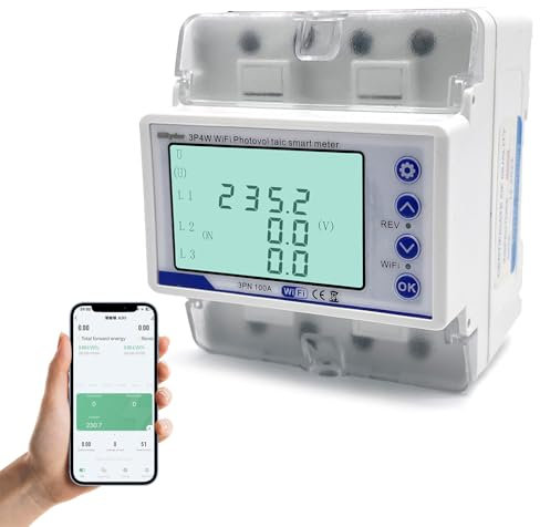 SiRyder Contador De Energía Eléctrica Wifi, 380 VAC 100 A, Medidor De Consumo Eléctrico, Wlan, Protección De Cierre Inteligente, Visualización De Energía Eléctrica