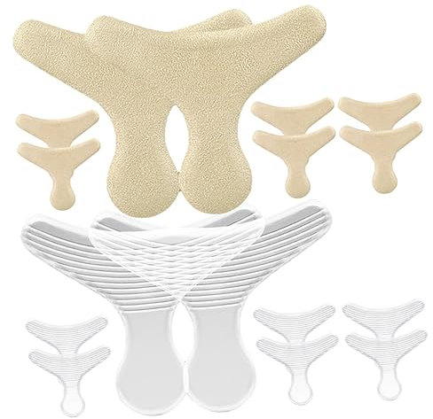 Ipetboom 8pairs Self-Adhesive Heel Grips for Shoes Comfortable and Cuttable Heel Pads to Reduce Friction and Blisters for Loose Footwear