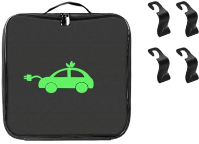 Anlising Borsa per Cavi di Ricarica di Prolunga,Borsa per Cavo di Ricarica,Inviare 4 Ganci Auto,Borsa per Cavi di EV,Borse per Cavi di EV,Organizer per EV Cavi Portatile,per Cavo di Eicarica Ev,Garage