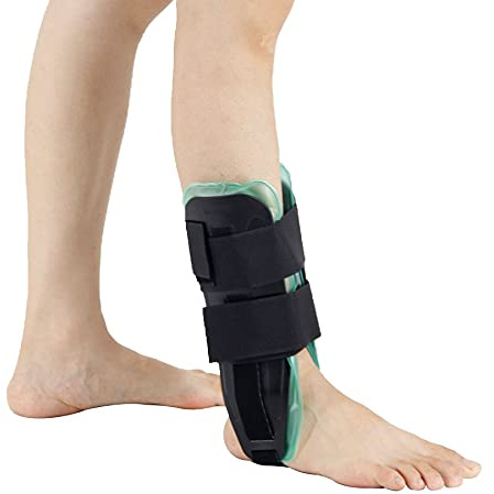 Stirrup Ankle Splint Strap with Premium Air Stirrup Ankle Brace Stabilizer with Air Gel Cold Therapy Orthosis Ankle Protector Sprain Injury Splint Guard for W