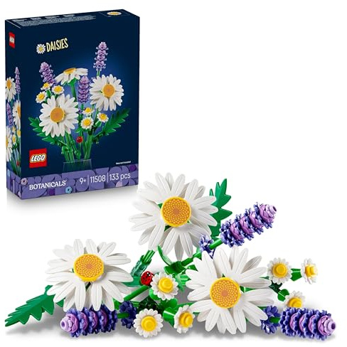 LEGO Botanicals Marguerites - Bouquet de Fleurs Artificielles - Marguerites & Lavande - Décoration Chambre d'enfant DIY - Cadeau d'anniversaire pour Fille 9 Ans ou Adulte Passionné.e de Plantes 11508