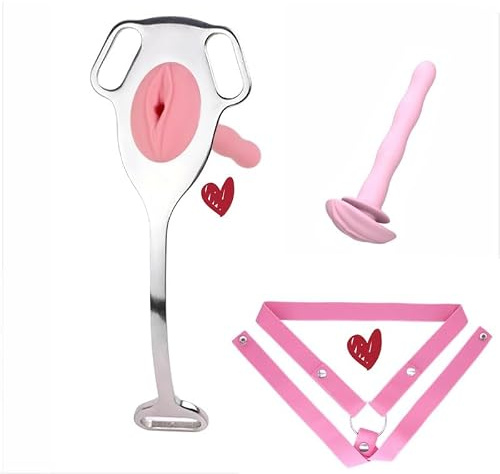 Manlig Fitness Roligt Platt Metall Skyddande Bur, Rosa Anti Halk Rem + Silikon RöR Enhet TillbehöR, Semester, Par GåVa (D-Stil)
