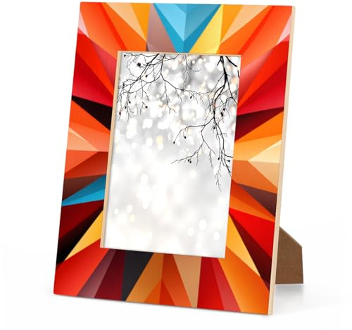 LCLJJDMBM Geometric Diamond Lattice 8x10 Picture Frame Geometric Print Photo Frame 8 by10,Wooden Picture Frame Horizontal & Vertical Display 6x8 or 8 x10 Pictures For Desktop Wall Collage Decor