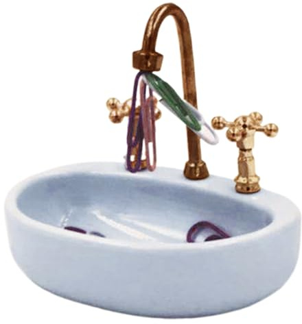 Organisateur de trombones Distributeur d'aiguilles Miniature Support de Meubles de Bureau Fournitures de Bureau Mignon Forme de Lavabo | Trombones Boîte de Rangement Magnétique Papier à Lettres