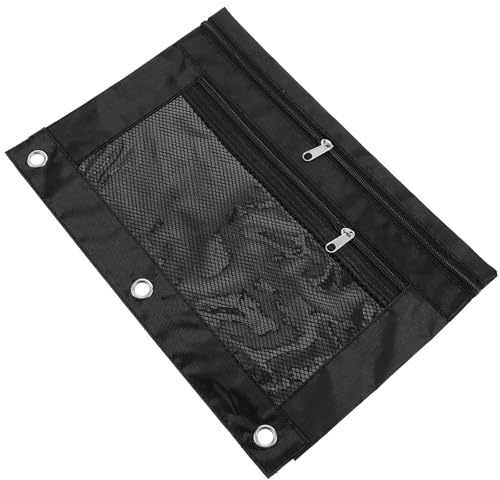 HOMOCONO Estuche para Lápices Tipo Carpeta Cremallera y Doble Compartimento, 3 Anillas, Bolsa Organizadora Resistente y Ligera para Viaje y Escuela, Diseño Práctico y Seguro