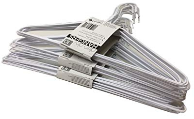 Juego de 30 perchas de alambre color de alta calidad – Perchas de acero galvanizado con recubrimiento de plástico blanco 16 (40,5 cm) de ancho – calibre 13