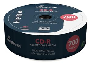 MediaRange CD-R 700MB|80min 52-fache Schreibgeschwindigkeit, Pack 25