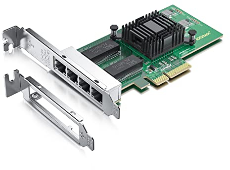 10Gtek® 1000Mbps Gigabit Ethernet Converged Network Adapter (NIC) | mit Intel 350 Chip | Ethernet PCI Express NIC Network Card | Quad Copper RJ45 Ports | PCI Express 2.1 X4 | Compare to Intel I350-T4