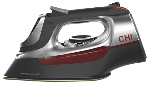 Steam Iron for Clothes with 8’ Retractable Cord, 1700 Watts, 3-Way Auto Shutoff, 400+ Holes, Professional Grade, Electronic Temperature Control, Titanium Infused Ceramic Soleplate (DISCONTINUED)