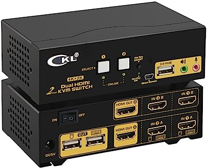 CKL HDMI KVM 2 Port 4K 30Hz Dual Monitor Extended Display (CKL-922HUA)