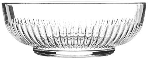 Argon Tableware Campana Glass Serving Bowl - Vintage Cut Glass Nesting Kitchen Mixing Bowls - 880ml - 17cm