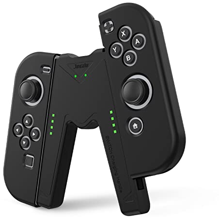 JINGDU Impugnatura di ricarica Joy-controller per NS/Switch OLED, Impugnatura Caricatore per Controller a Forma di V Accessori di Gioco per Joy-controller,USB di tipo C,Nero