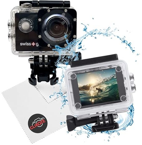 Clikoze Action Camera 1080FHD 30FPS Bundle: Alpha Action Camera + Accessories - 20MP 120 Degree A+ Lens, 30M Underwater