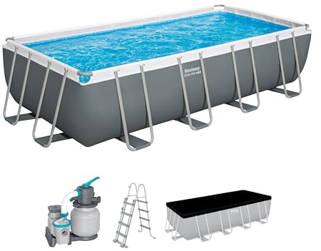 Bestway Juego de Piscina Rectangular de 18' x 9' x 48/5.49 m x 2.74 m x 1.22 m